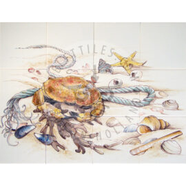 Beach Scene with Crab tile panel  4×3 tiles (HV12a_mc)