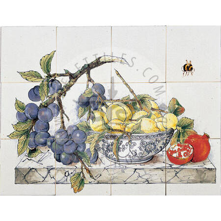 Fruits on Marble panel 4x3 Tiles (HF12L)