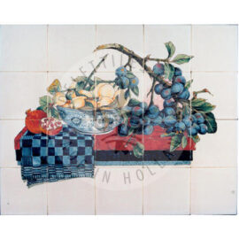 Plum Branch Fruit in Bowl panel 5×4 tiles (HF20b)