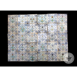 Antique Delft Tiles set #73 – polychrome flowers