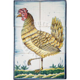 Hen Multi Color tile panel 2×3 tiles (D6i_mc)
