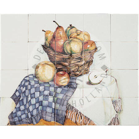 Rush Basket Apples & Pears panel 5x4 tiles (HF20a)