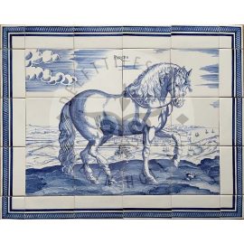 Dutch Horse on tiles 4×3 tiles (D12a +B02 Border)