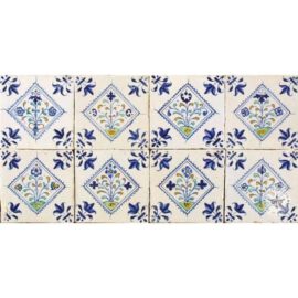 17th century flower in square tiles #B12