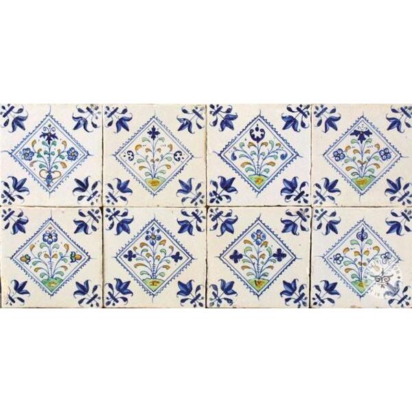 Blume aus dem 17. Jahrhundert in quadratischen Fliesen #B12