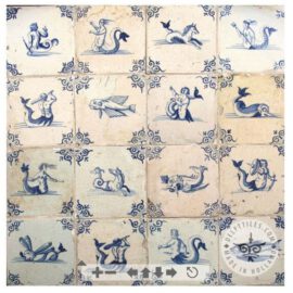 Mermaid Mermen decorated tiles #S8