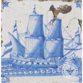 antique Delft boat tile #S10