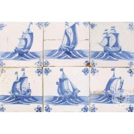 Antique sailing boat tiles #S3