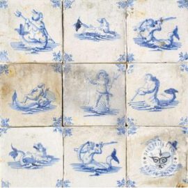 Mermaid Mermen decorated tiles #S7