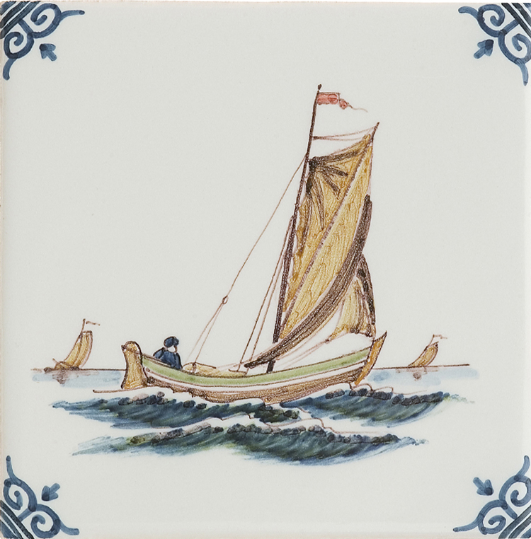 Decorated sailing boat tiles color (TMS4) - Image 2
