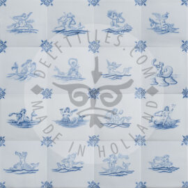 Delft Blue mermaid mermen tiles (TMS11)