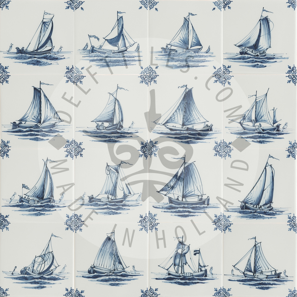Handbemalte Schiffskacheln (TMS3)