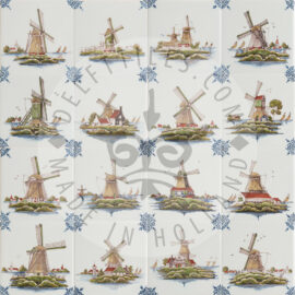 Multi color Dutch windmill tiles (TML8)