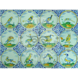 Multi Color birds in circle tiles (VMa_mc)