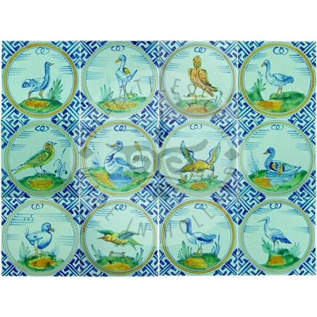 Multi Color birds in circle tiles (VMa_mc) - Image 2