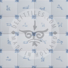 Animals decorated Delft blue tiles (TMF11)