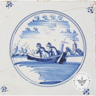 18th century landscape tile #L10
