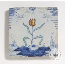 17th century antique flower tile #B17