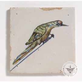 Beautiful antique Gouda bird tile  #D20