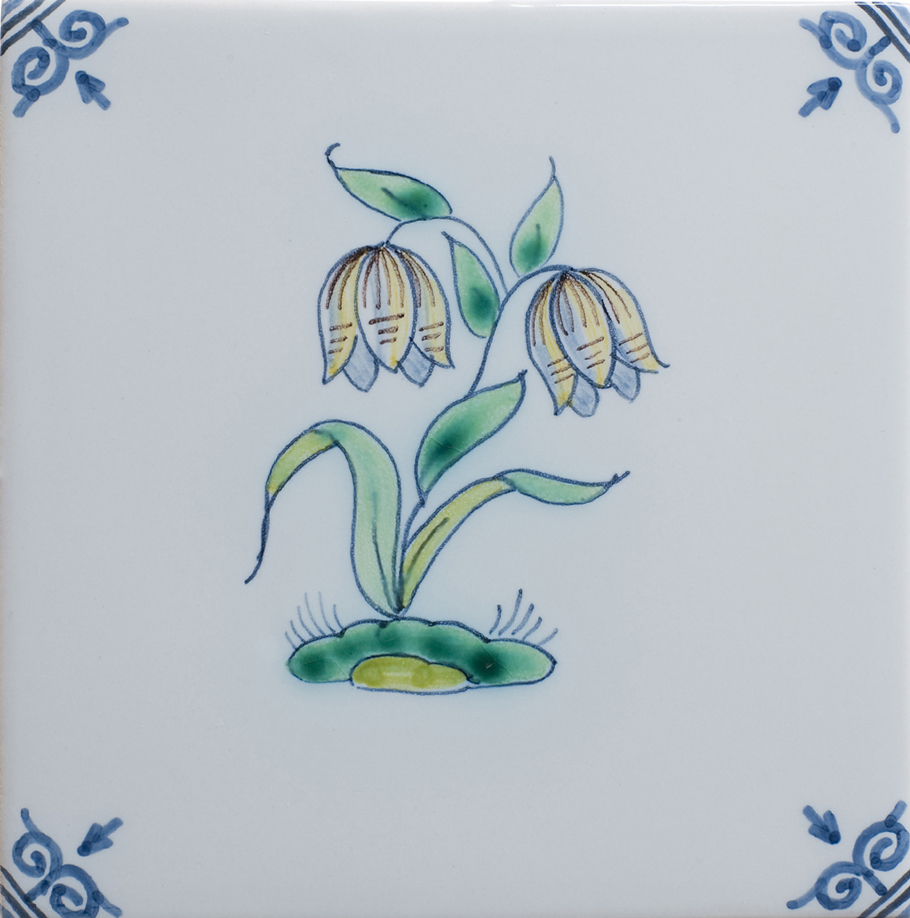 Tulpenzwiebeln verzierte Blumenfliesen (TMZ6) – Bild 2