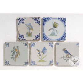 Butterfly & bird Delft tiles  #D37