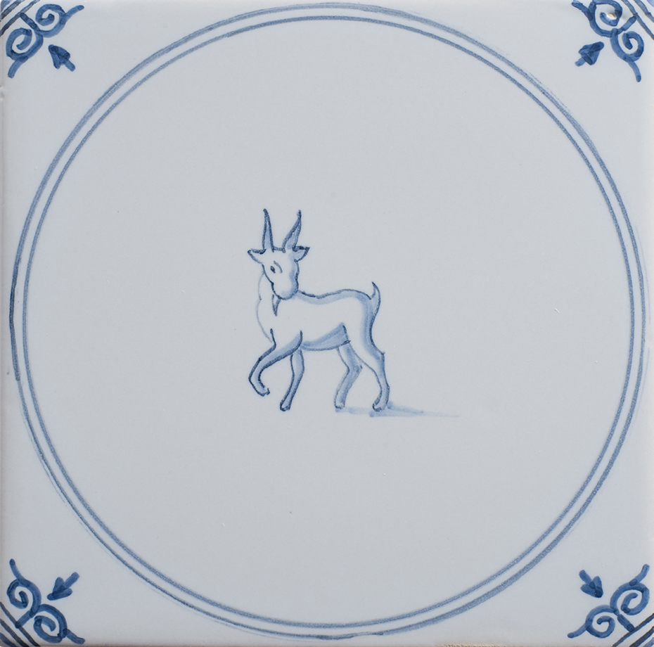 Animals in Circle Delft blue tiles (TMF1) - Image 2