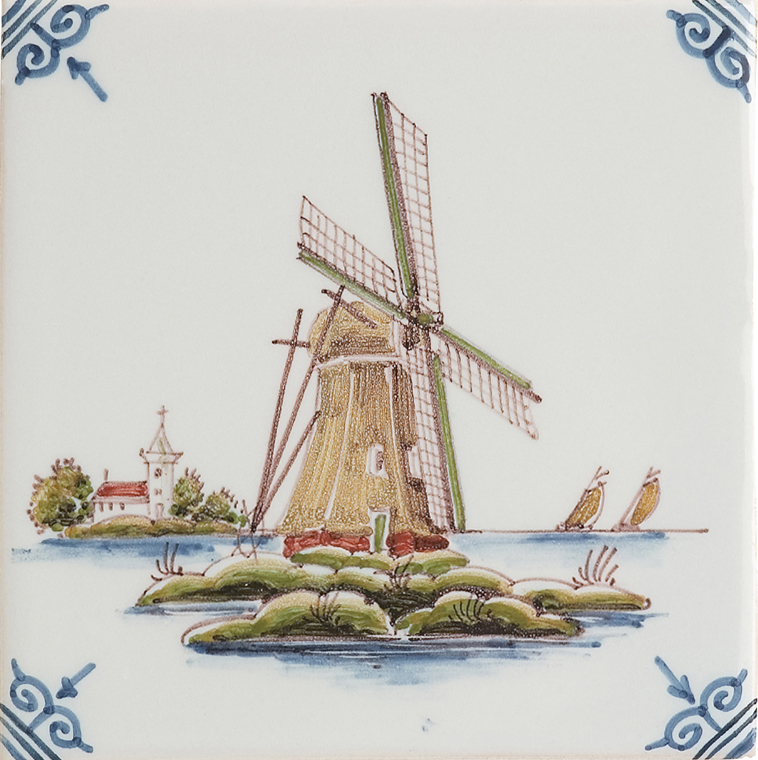 Multi color Dutch windmill tiles (TML8) - Image 2