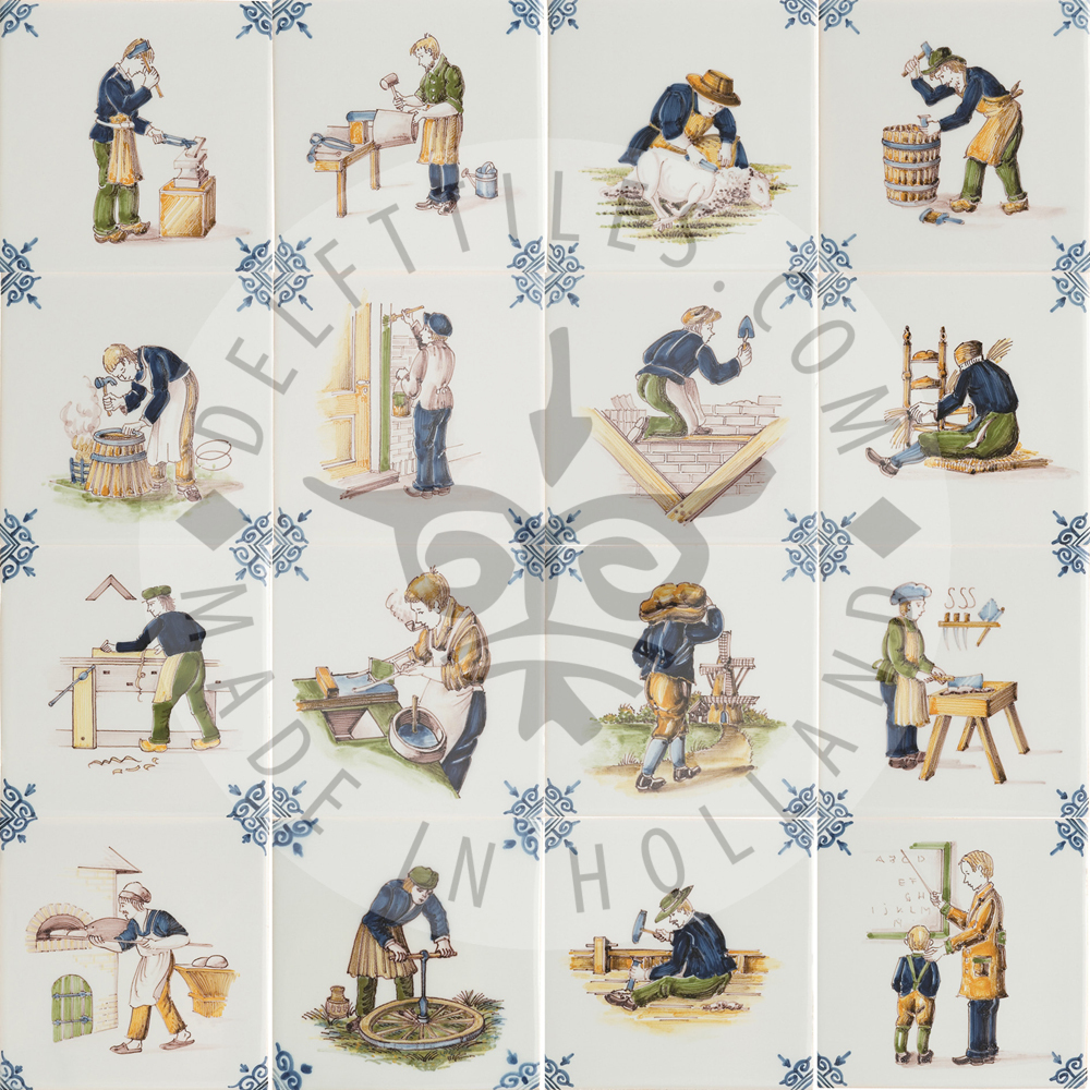 Multi color crafts decorated tiles (TMA16)