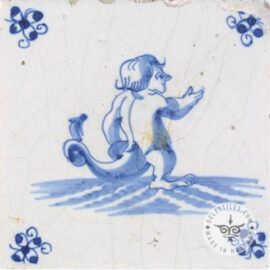 Mythology old blue & white tile #S20
