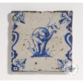 Antique Delft elephant tile  #D22