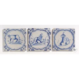 Elephant Lion Ox Delft tiles  #D39