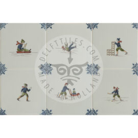 Ice skating fun colored decorated tiles (TMF10)