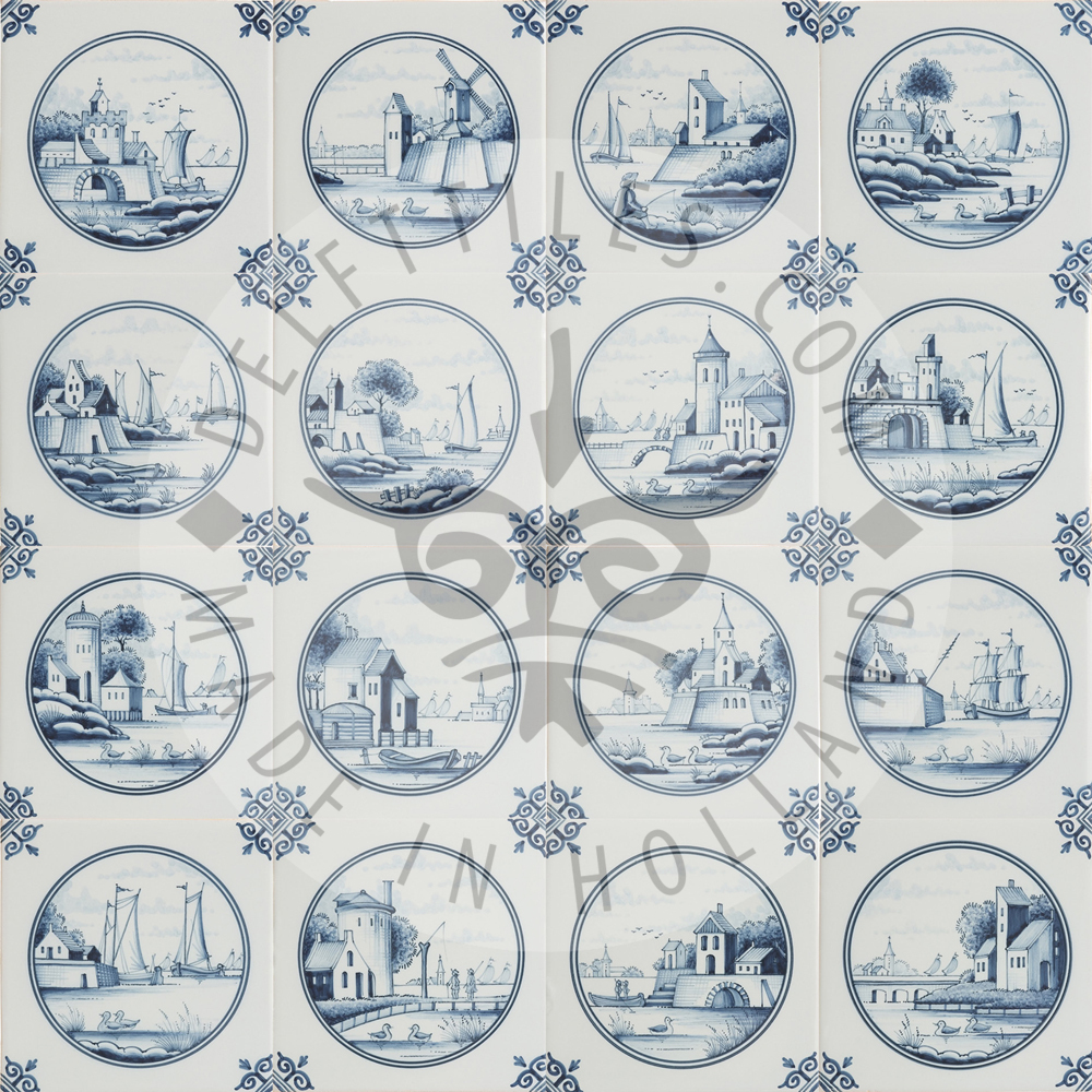 Detaillierte holländische Landschaften auf runden Fliesen (TML5)