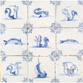 Mythology old blue & white tiles #S21