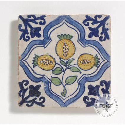 17th century antique fruit tile #B19
