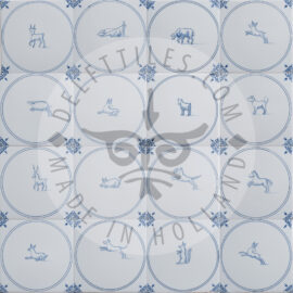 Animals in Circle Delft blue tiles (TMF1)