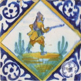 Multi color antique hunter tile  #PC25