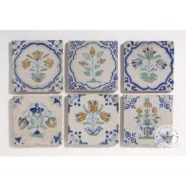six 17th century antique Dutch tiles #B20