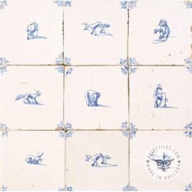 Nine antique animal tiles  #D24