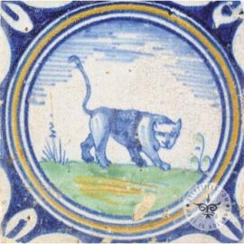 Panther 17th century old tile  #PC29