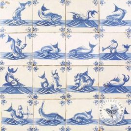 Old mythological & fish tiles Dutch #S28