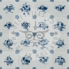 Fruit bowls & baskets Delft blue tiles (TMB7)