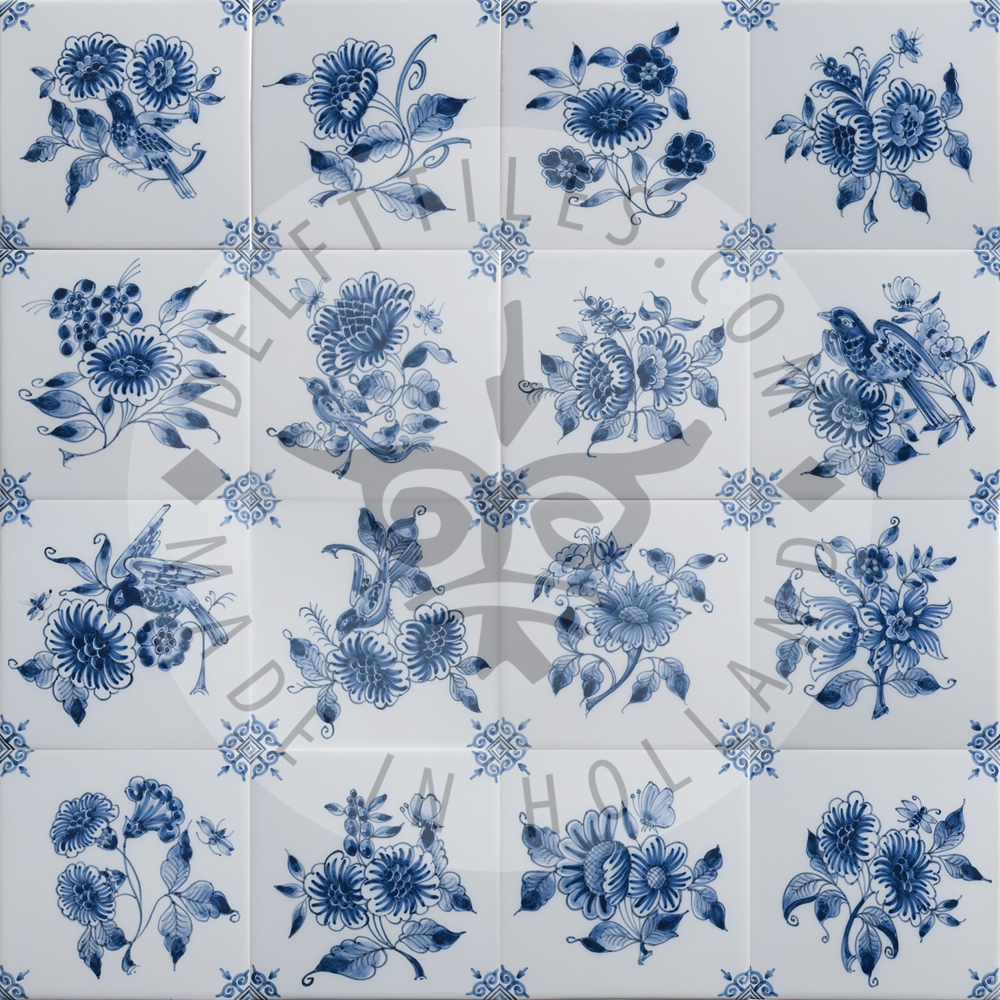 Große, verzierte Blumfliesen (TMB1)