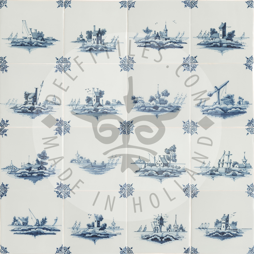 Blue and white landscape tiles (TML1)