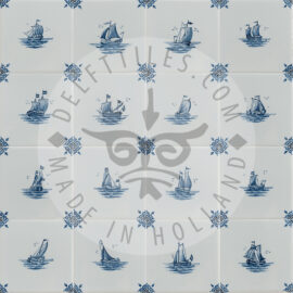 Hand decorated small boat tiles (TMS13)
