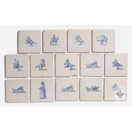 Antique horse rider tiles Dutch  #D6