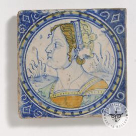 Woman portrait colored tile  #PC45