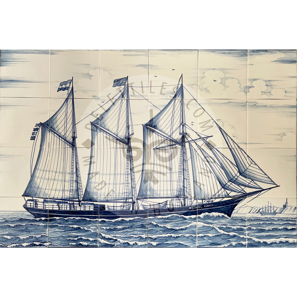 Clipper Ship tile panel 6x4 tiles (S24b + B07 Border) - Image 3