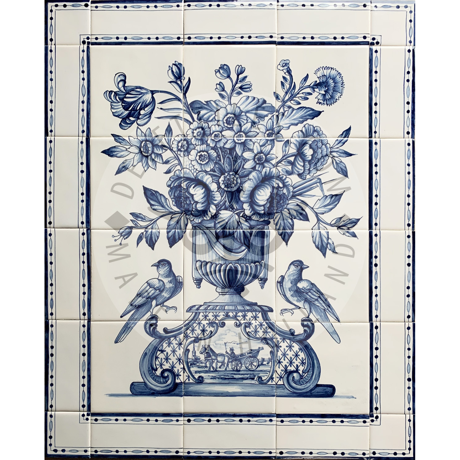 Vase with Flowers panel 3x4 tiles (BV12b) + B10 border tile