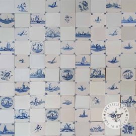 18th century Antique Delft Blue Tiles mix